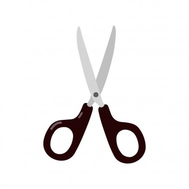 Açık kırtasiye makas beyaz arka plan üzerinde izole