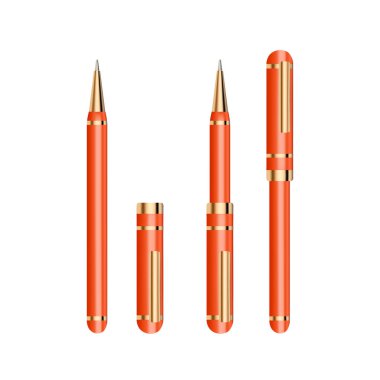 Ballpaint gerçekçi kalem beyaz arka plan üzerinde izole