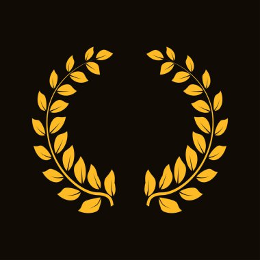 Ödül simgeleri. Web sitesi. Defne çelengi koyu arka planda izole edilmiş. Vektör çizimi