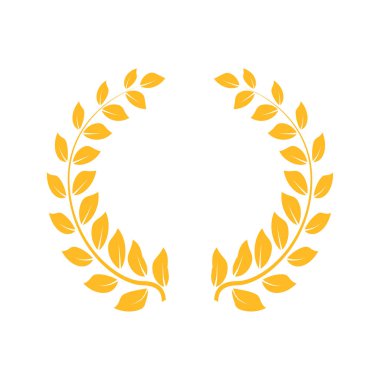 Ödül simgeleri. Web sitesi. Defne çelengi beyaz arka plan üzerine izole edilmiş. Vektör çizimi