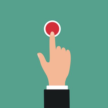Kırmızı düğmeye elle bas. Web düğmesinin simgesi