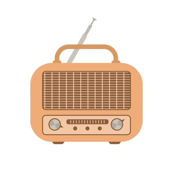 Radio Rerto Estilo Caricatura Aislada Sobre Fondo Blanco Ilustración Vectorial — Vector de stock