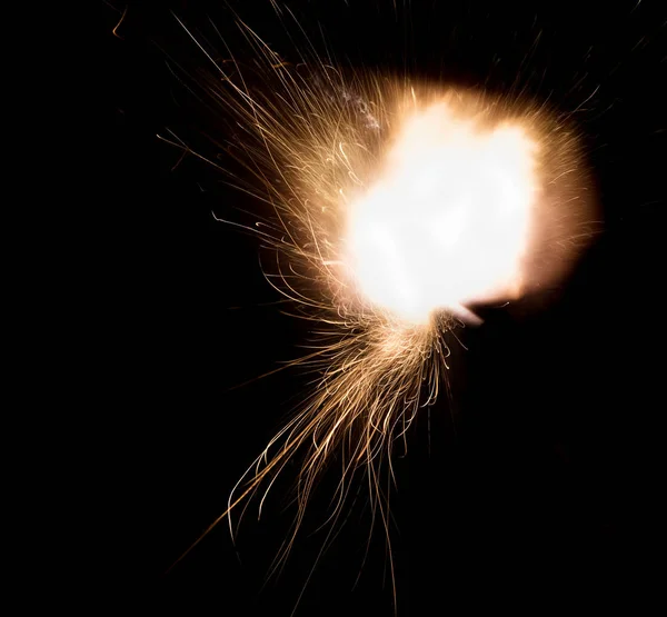 Спалах Пострілу Вогнепальної Зброї Чорному Тлі — стокове фото