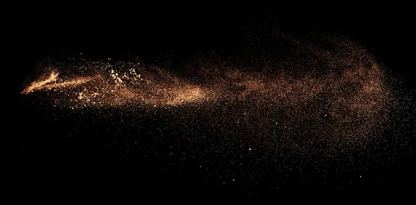 銃器からのショット 黒い背景に火薬の爆発 飛行粒子と明るいフラッシュ 抽象的な形状 — ストック写真