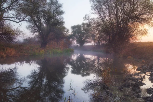 Sanfter Nebel Auf Dem Fluss — Stockfoto