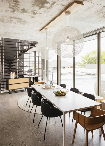 Luxe Interieur Van Modern Huis Eetkamer — Stockfoto