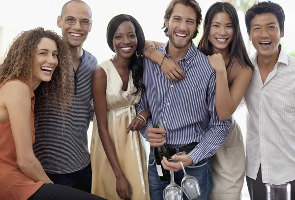 Young Attractive Friends Smiling Together Party — Stock Photo, Image