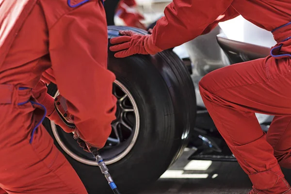 Racing Team Working Pit Stop — Stock Photo, Image