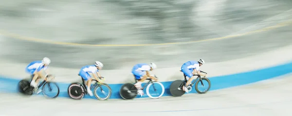 Track Cycling Team Racing Velodrome — Stock Photo, Image
