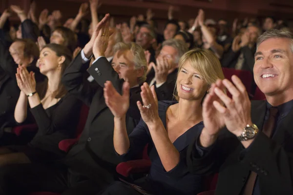 Enthusiastic Audience Clapping Luxury Theater — Stock Photo, Image