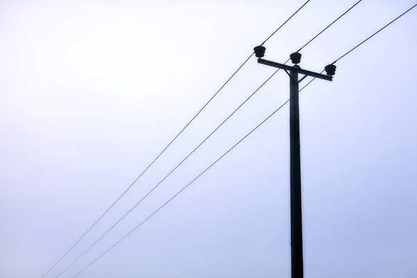 Linhas Energia Sob Céu Nublado — Fotografia de Stock