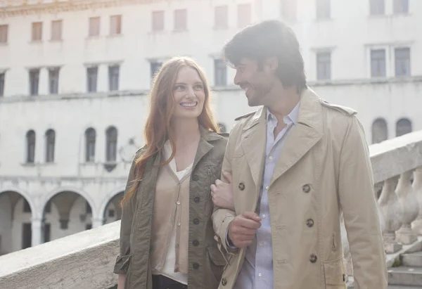 Smiling Couple Walking Arm In Arm In Venice Man Italy Stock Photo Smiling Couple Walking Arm In Arm In Venice Man Italy Stock Photo