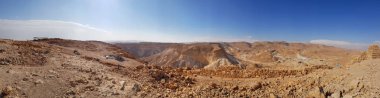 Panoramik Masada kale kalıntıları, İsrail
