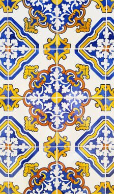 Portekizce azulejo tarzı dekore seramik karolar arka plan