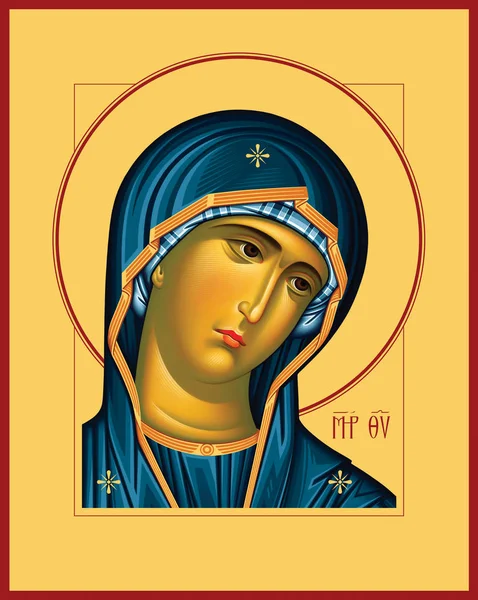 Mother of God Oplechnaya icon. Color illustration