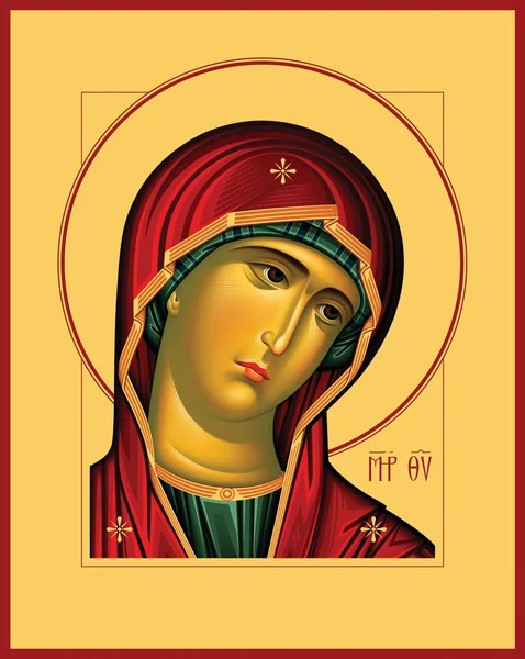 Madre di Dio icona Oplechnaya. Illustrazione colore — Foto Stock