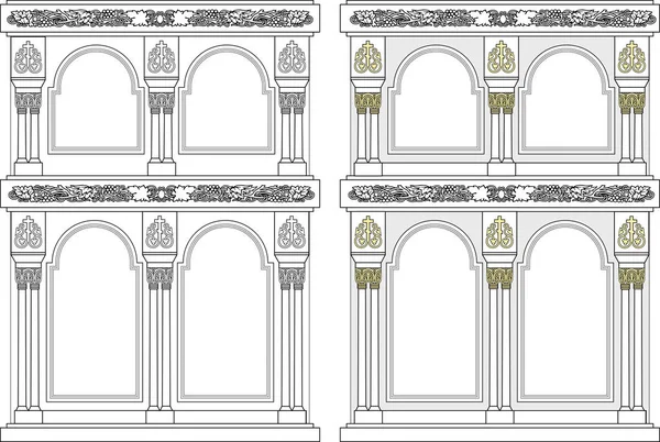 Ikonosztázis, építészeti tárgy. Vektoros illusztráció — Stock Vector