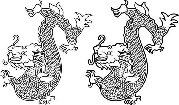 Chinesse ejderhası. Vektör resmi
