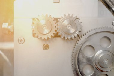 Teçhizat sistemi, mekanik ağır çelik metali kapatın. 