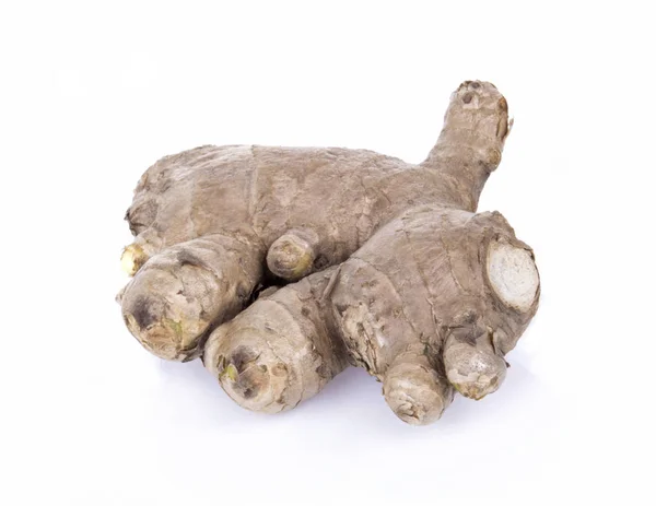 Ginger Segar Latar Belakang Putih — Stok Foto