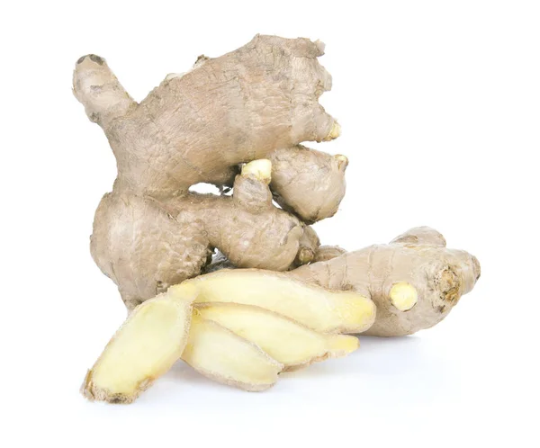 Ginger Segar Latar Belakang Putih — Stok Foto