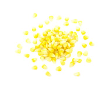 Tatlı tüm çekirdek Mısır beyaz background.top görünüm.