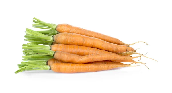 Carottes Fraîches Isolées Sur Blanc — Photo