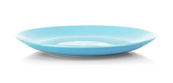 Beyaz background.clipping yolda izole mavi tabak.