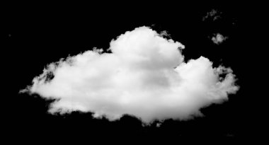 Siyah arkaplanda beyaz bulutlar izole