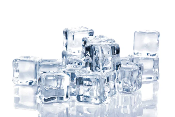 Ice Cubes Isolated White Background Clipping Path — Stock Photo, Image