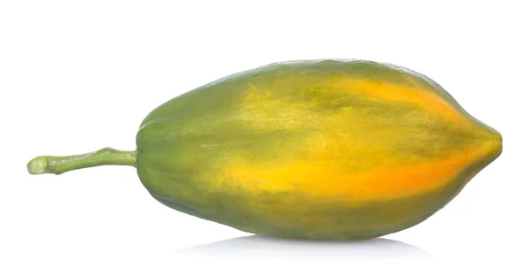 Bütün Beyaz Arka Plan Üzerinde Izole Olgun Papaya Meyve — Stok fotoğraf