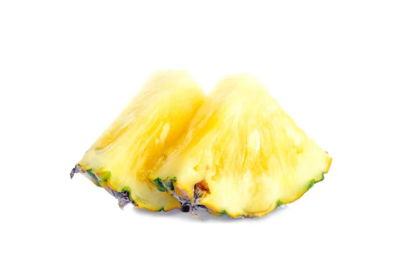 Ananas Met Geïsoleerde Plakken Knippad — Stockfoto