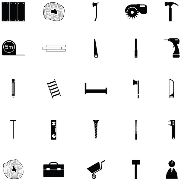 Das Holzfäller Icon Set — Stockvektor