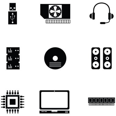 bilgisayar donanımları Icon set