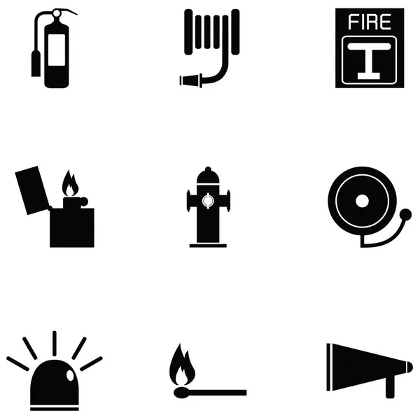Firefighter Icon Set — Stock Vector