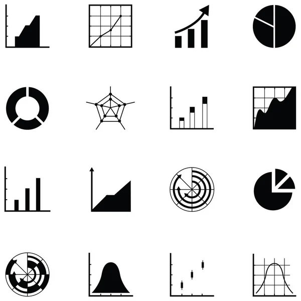 Conjunto Iconos Del Gráfico — Vector de stock