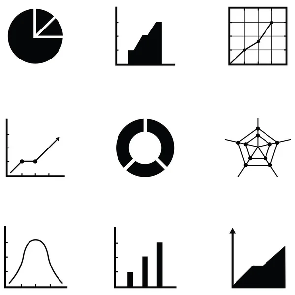 Das Diagramm Symbol Gesetzt — Stockvektor