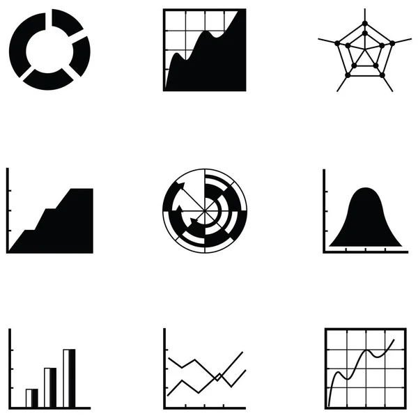 Conjunto Iconos Del Gráfico — Vector de stock