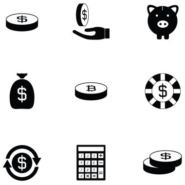 madeni para Icon set