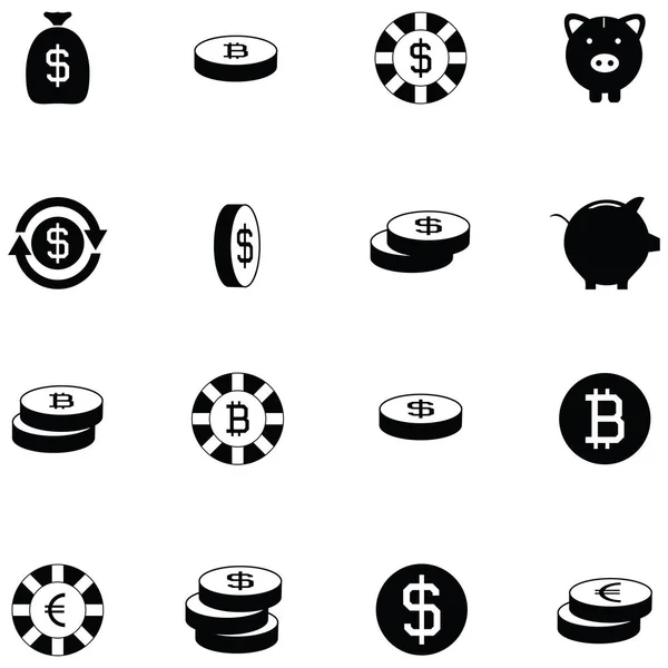 Coin Icon Set — Stock Vector