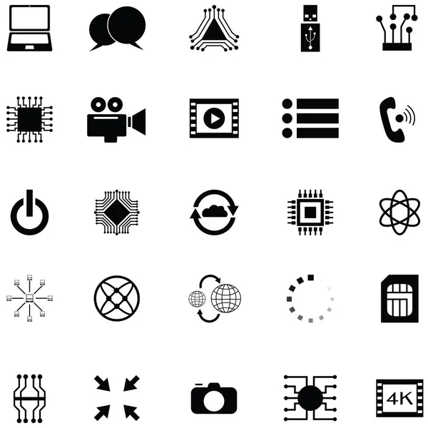 Conjunto Iconos Digitales — Archivo Imágenes Vectoriales