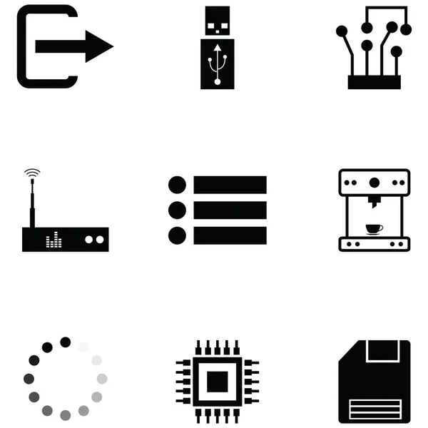 Conjunto Ícone Tecnologia —  Vetores de Stock