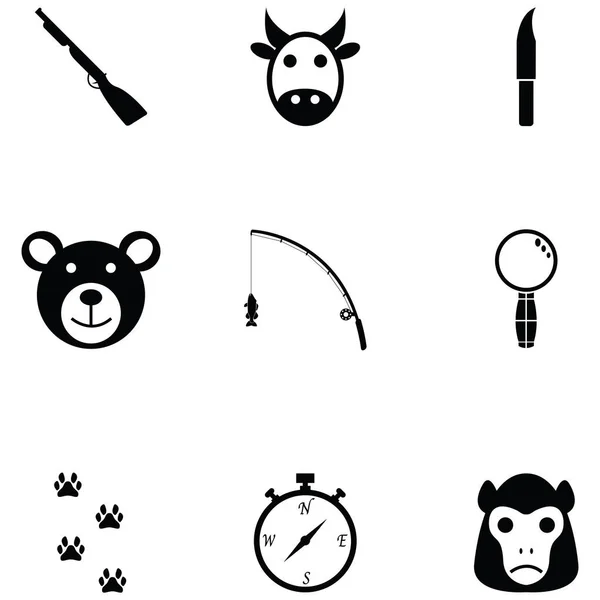 Hunting Icon Set — Stock Vector