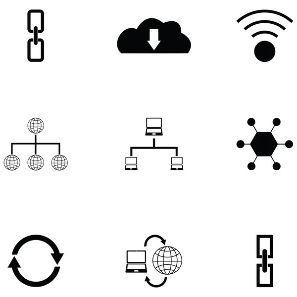 Das Netzwerk Symbol Gesetzt — Stockvektor