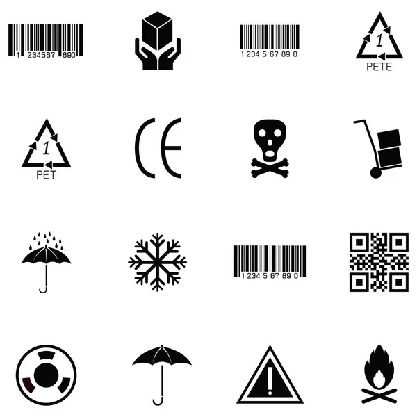 packaging symbols icon set