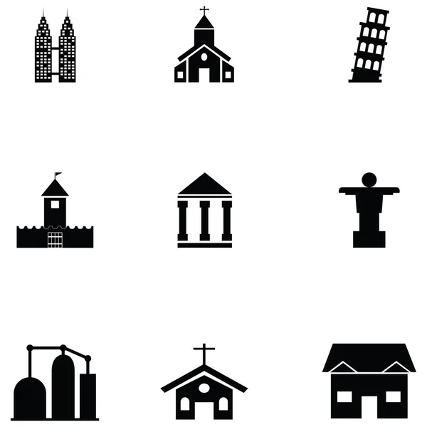 Building Icon Set — Stock Vector