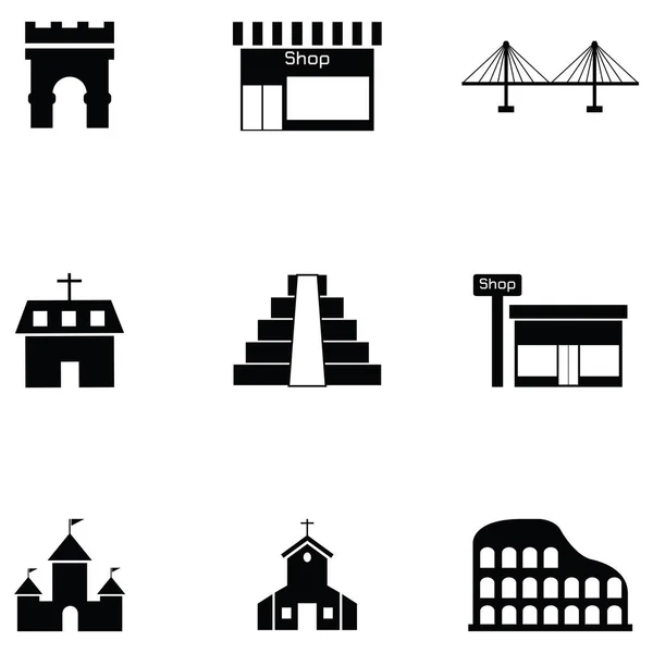 Building Icon Set — Stock Vector