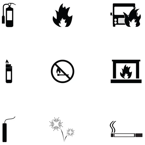 Fire Icon Set — Stock Vector