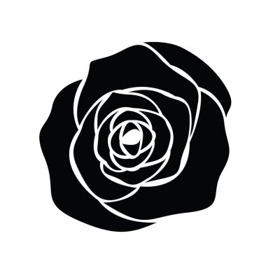siyah gül silüeti