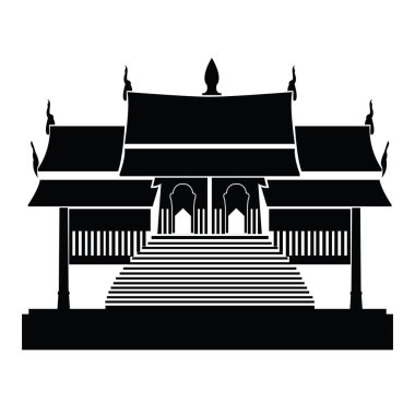 Pagoda ve Tapınağı siluet siyah simgesi